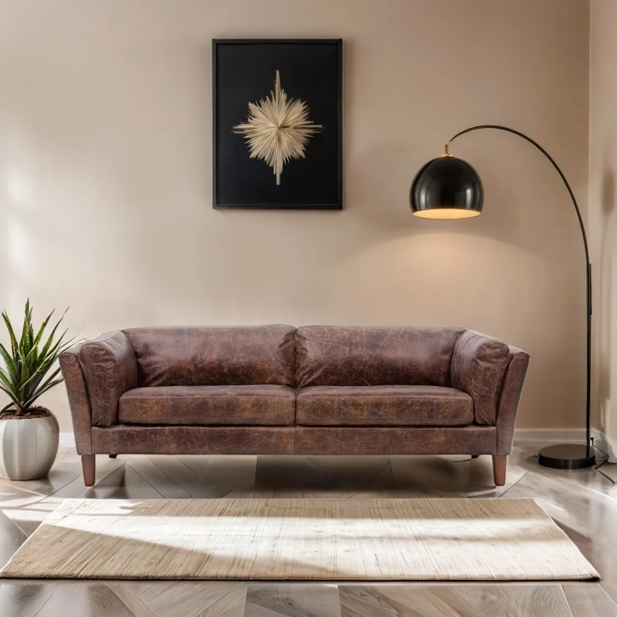 BASEMENT HOME - Sofá 3 Cuerpos Cuero Borg Basement Home