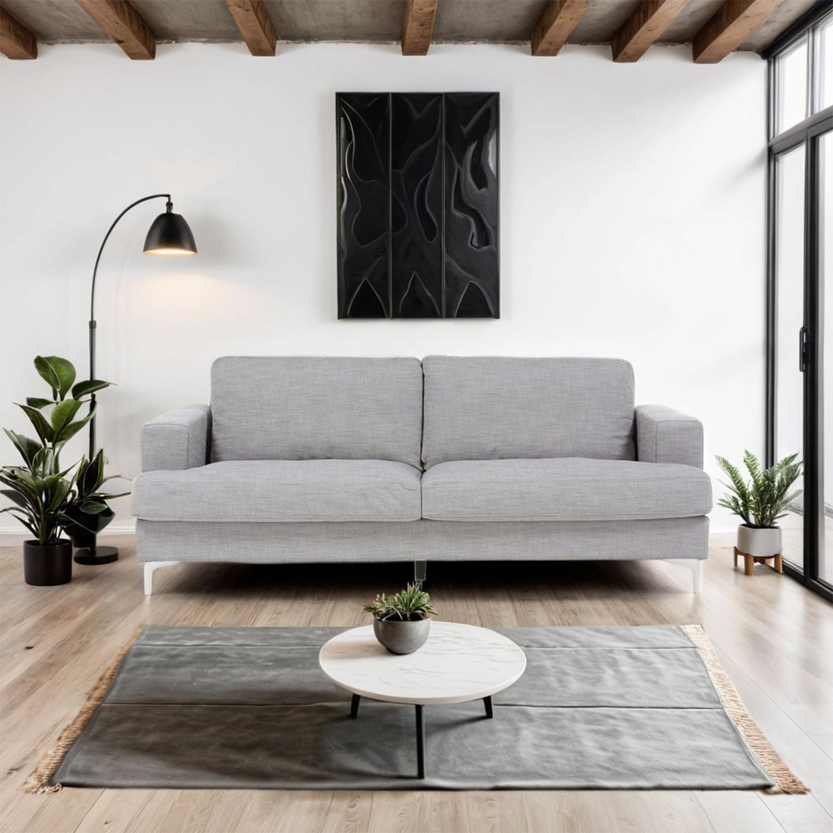 BASEMENT HOME - Sofá 3 Cuerpos Basement Home Tela Feather