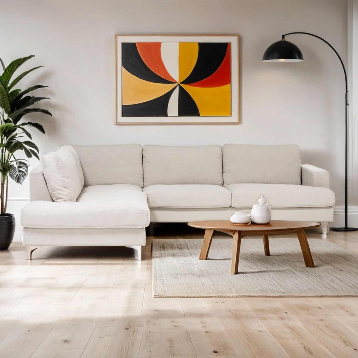 BASEMENT HOME - Sofá Seccional Izquierdo Feather 3 Cuerpos Basement Home