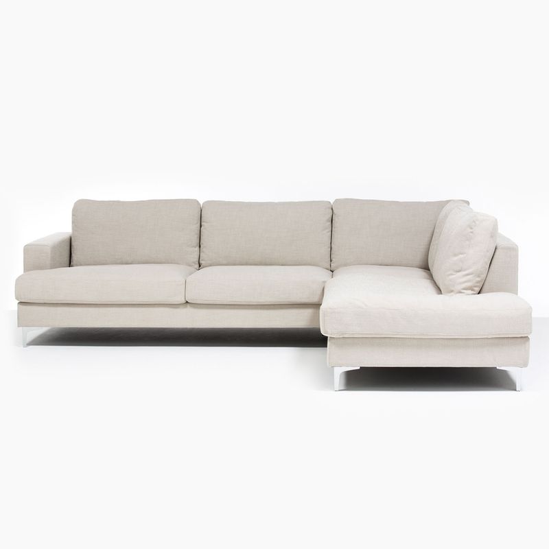 BASEMENT HOME - Sofá Seccional Derecho Basement Home Tela Feather 3 Cuerpos Beige