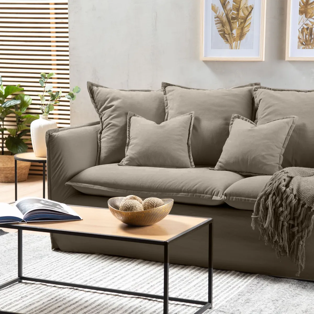 BASEMENT HOME - Sofá 3 Cuerpos Atlanta Tela Basement Home