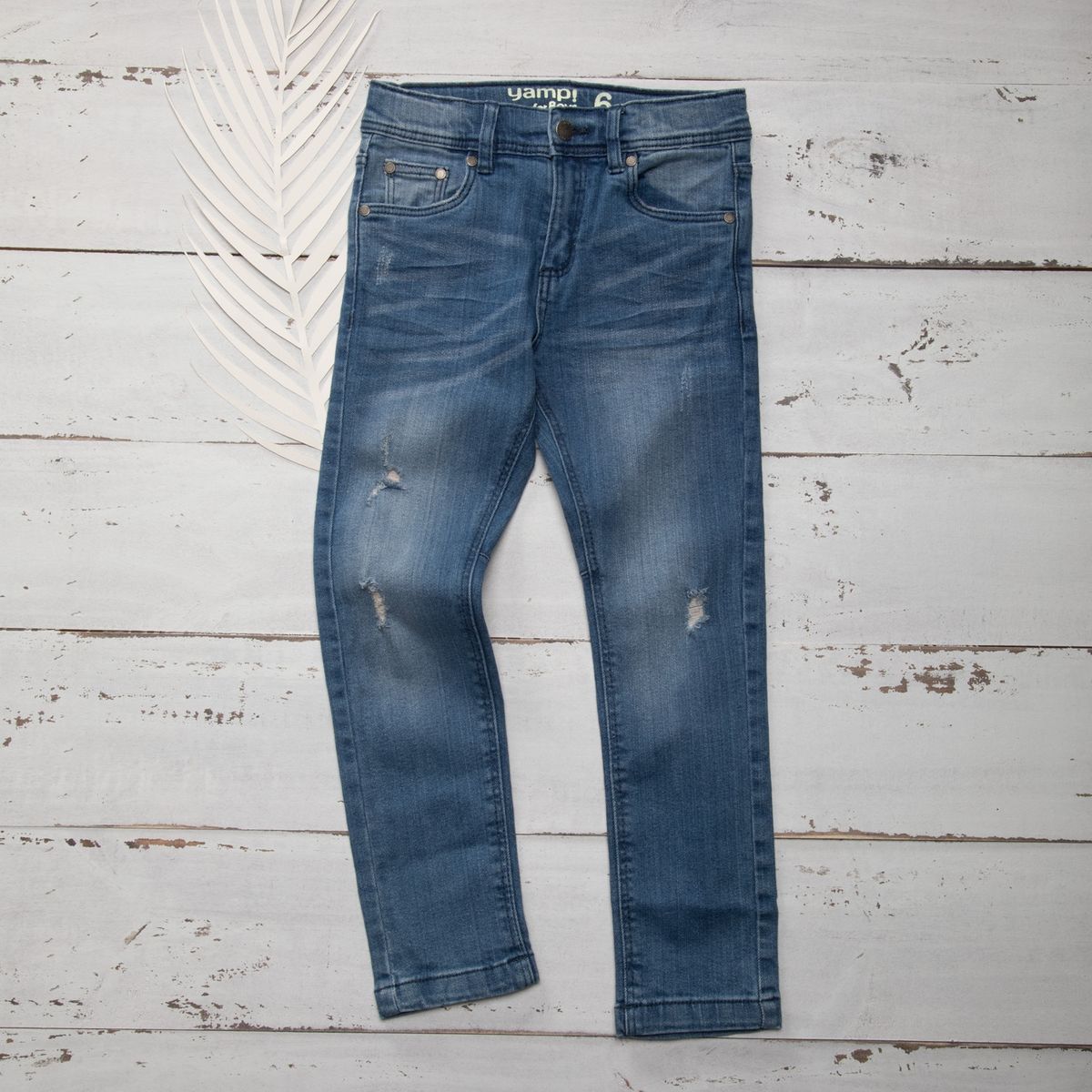 YAMP - Jeans Skinny Denim con Roturas Yamp Niño
