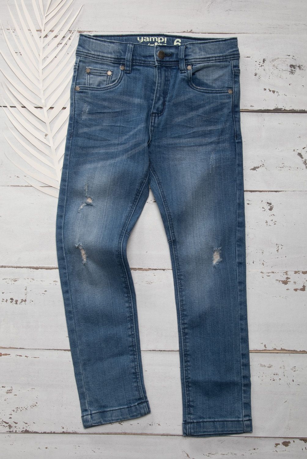 YAMP - Jeans Skinny Denim con Roturas Yamp Niño