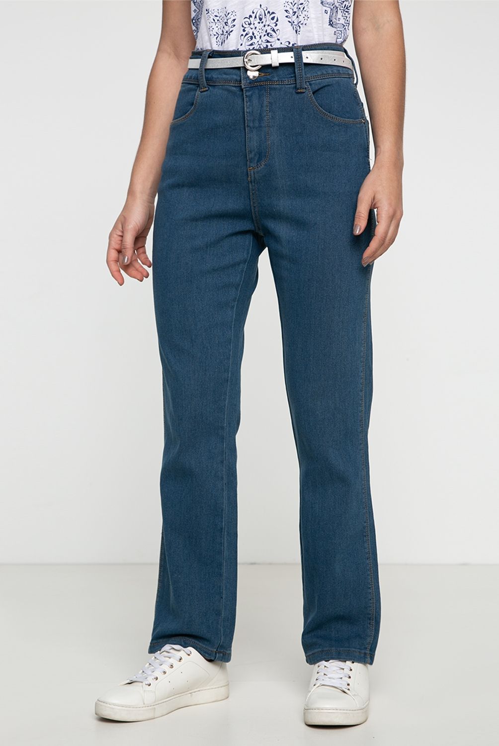 NEWPORT - Jeans Recto Tiro Alto Mujer Newport