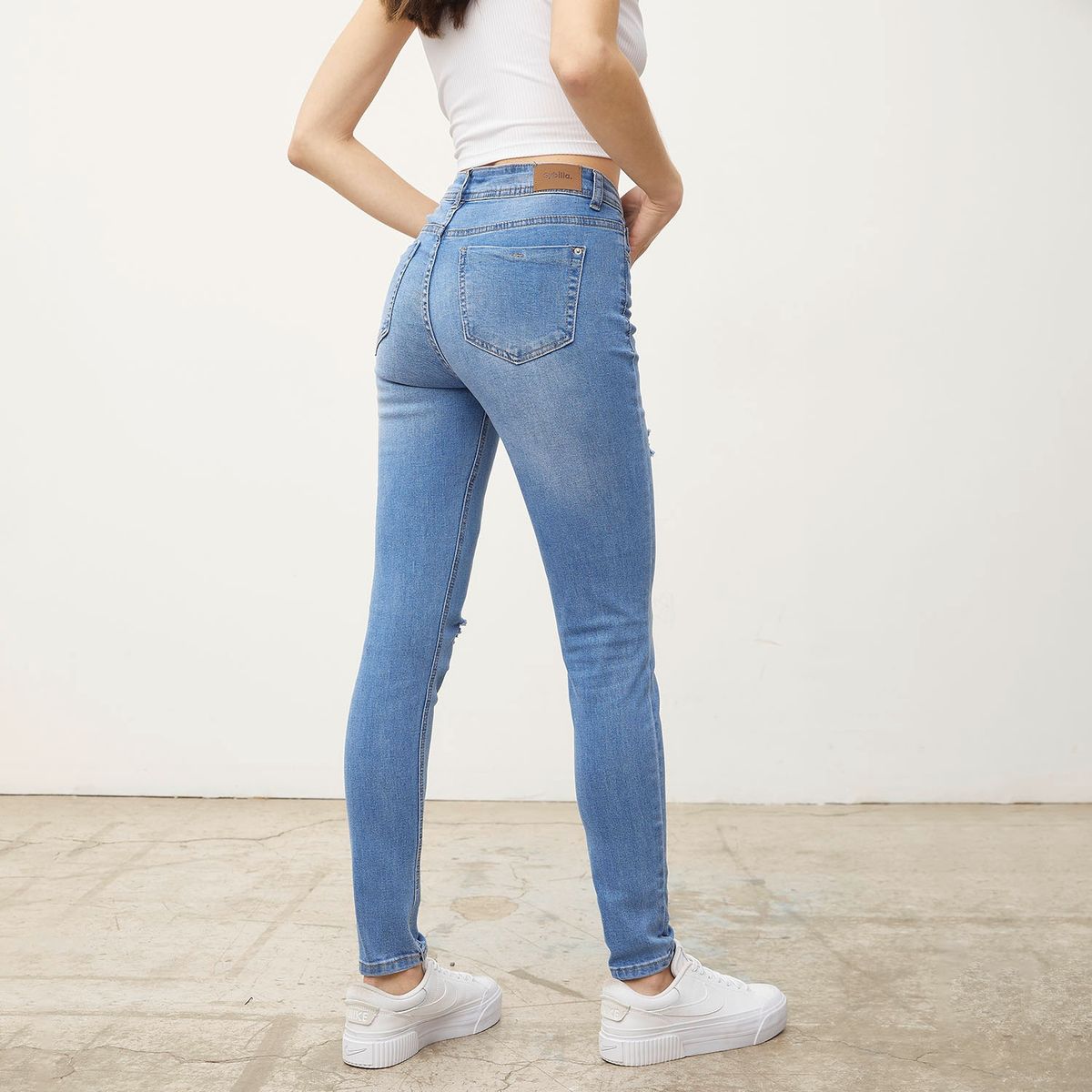 SYBILLA - Jeans Skinny Sophie Tiro Alto Mujer Sybilla
