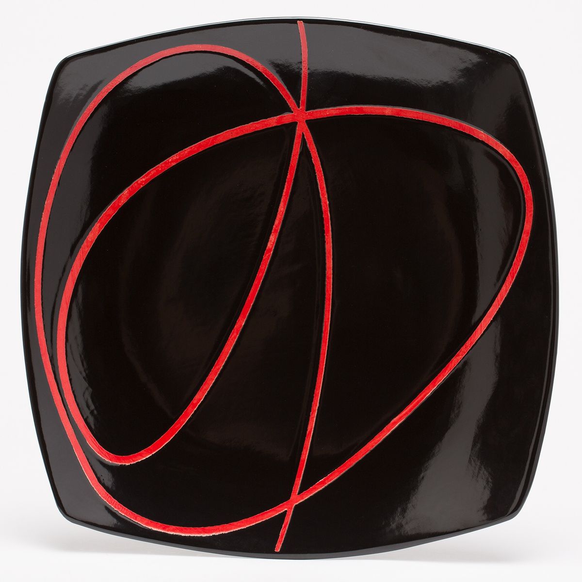 BASEMENT - Juego De Vajilla Basement Cerámica Cuadrada 30 Piezas Rojo Y Negro