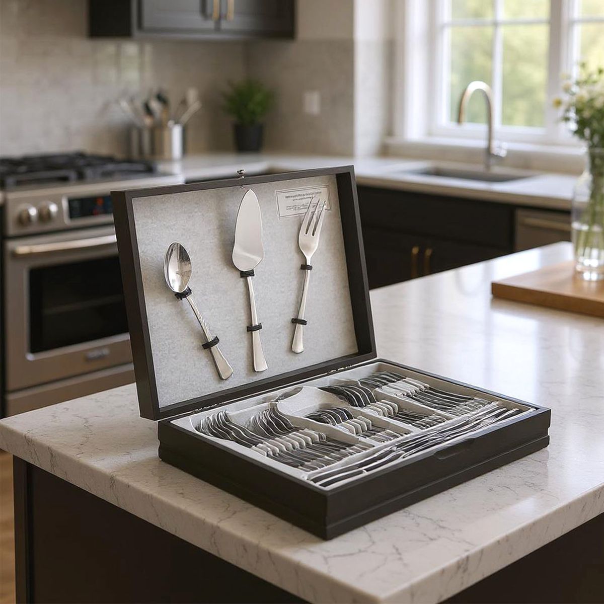 ROBERTA ALLEN - Maleta Cuchillería Bride 45 Piezas Acero Inoxidable Roberta Allen