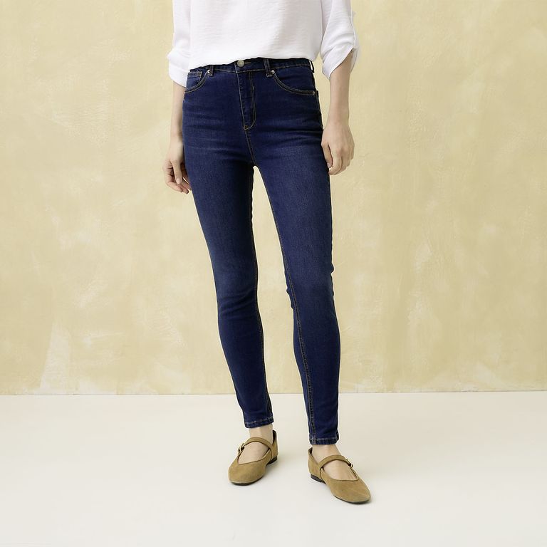 Jeans Skinny Tiro Medio Mujer