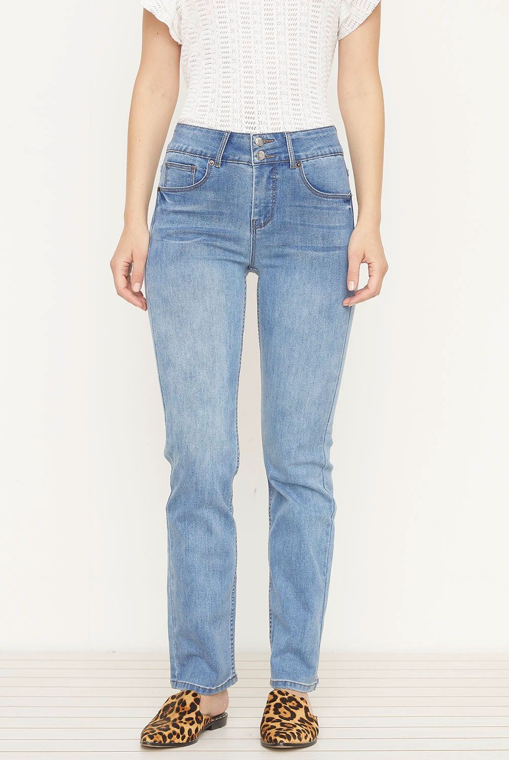 UNIVERSITY CLUB - Jeans University Club Boot Cut Tiro Medio Mujer Algodón Stretch