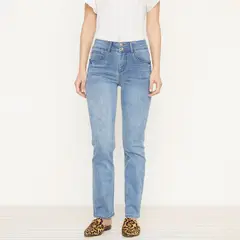 UNIVERSITY CLUB - Jeans Boot Cut Tiro Medio Mujer Algodón Stretch