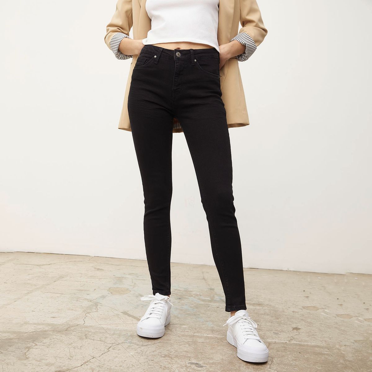 SYBILLA - Jeans Skinny Tiro Alto Mujer Sybilla