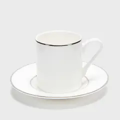 FLORENCIA - Taza con Plato Silver Porcelana de Hueso