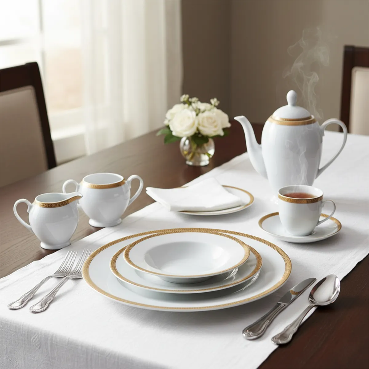 ROBERTA ALLEN - Juego De Vajilla Porcelana Roberta Allen Diana 25 Piezas Para 4 Personas