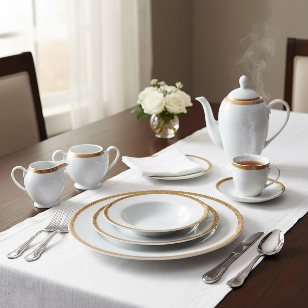 ROBERTA ALLEN - Juego De Vajilla Porcelana Roberta Allen Diana 25 Piezas Para 4 Personas