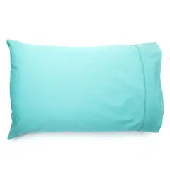 MICA - Set de 2 Fundas de Almohada Algodón Turquesa 180 Hilos