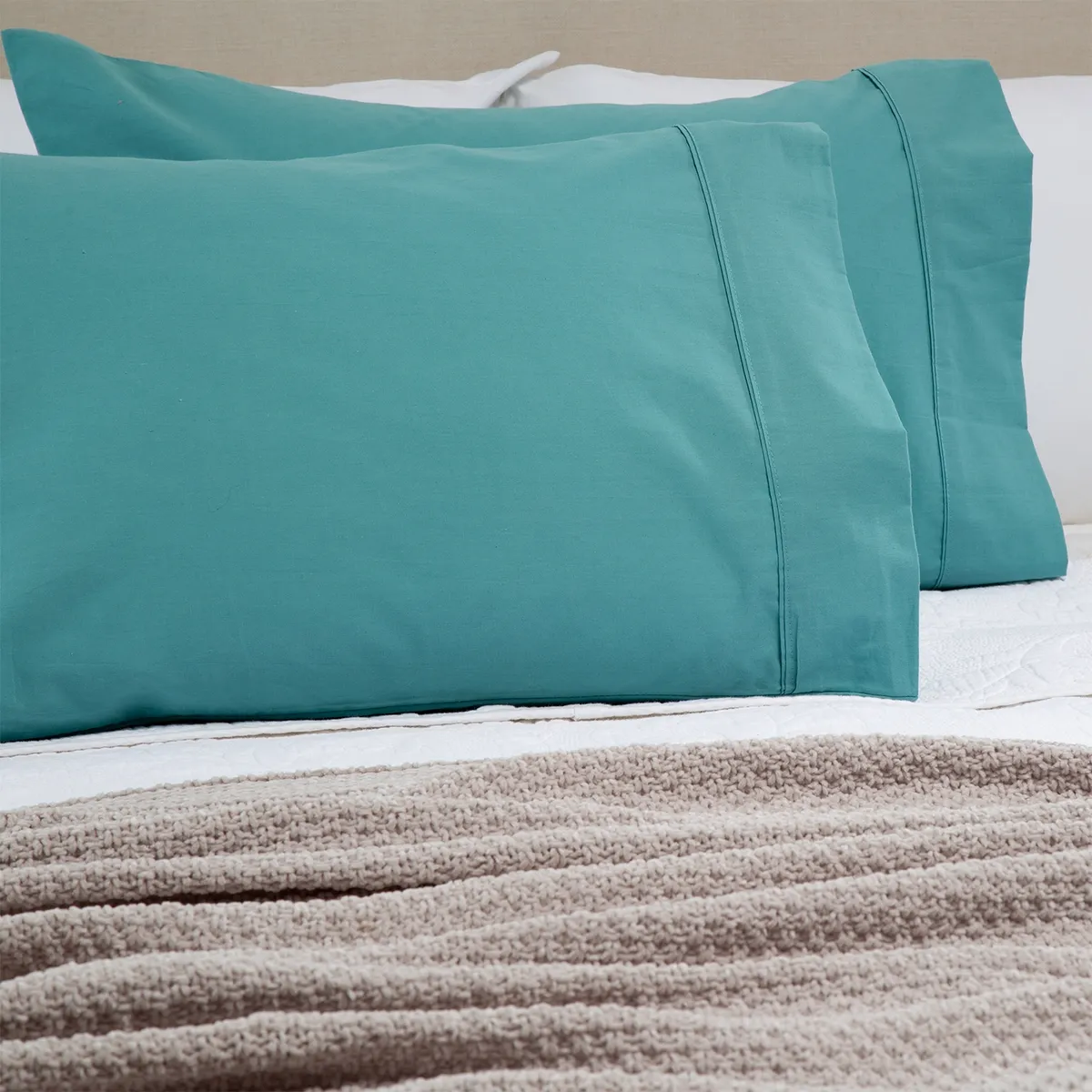 MICA - Set 2 Fundas de Almohadas 180 Hilos 100% Algodón Mica