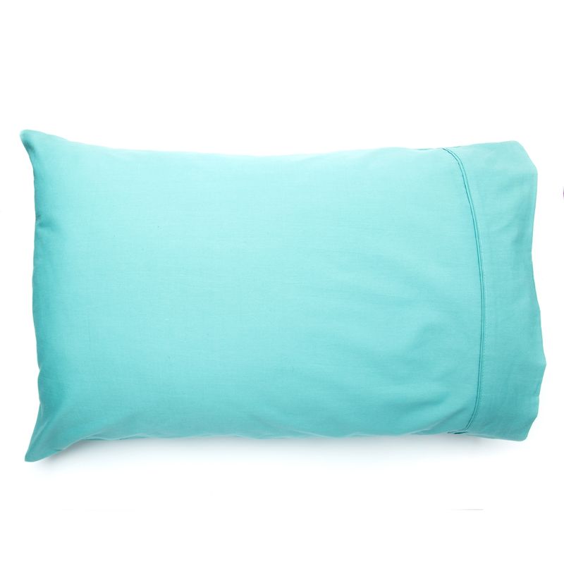 MICA - Set de 2 Fundas de Almohada Mica Algodón Turquesa 180 Hilos