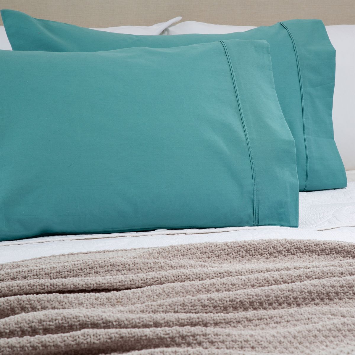MICA - Set 2 Fundas de Almohadas 180 Hilos 100% Algodón Mica
