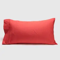 MICA - Funda de Almohada New Rojo 180 Hilos