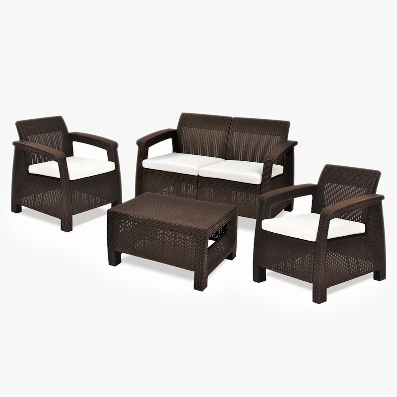 KETER - Juego De Living De Terraza 2-1 Cuerpos Corfu Keter