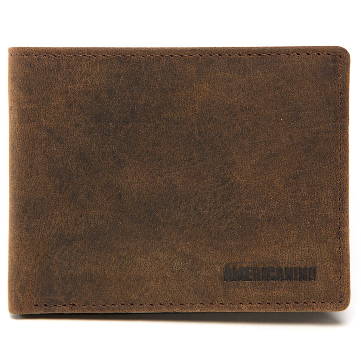 AMERICANINO - Billetera De Cuero Café Americanino Hombre