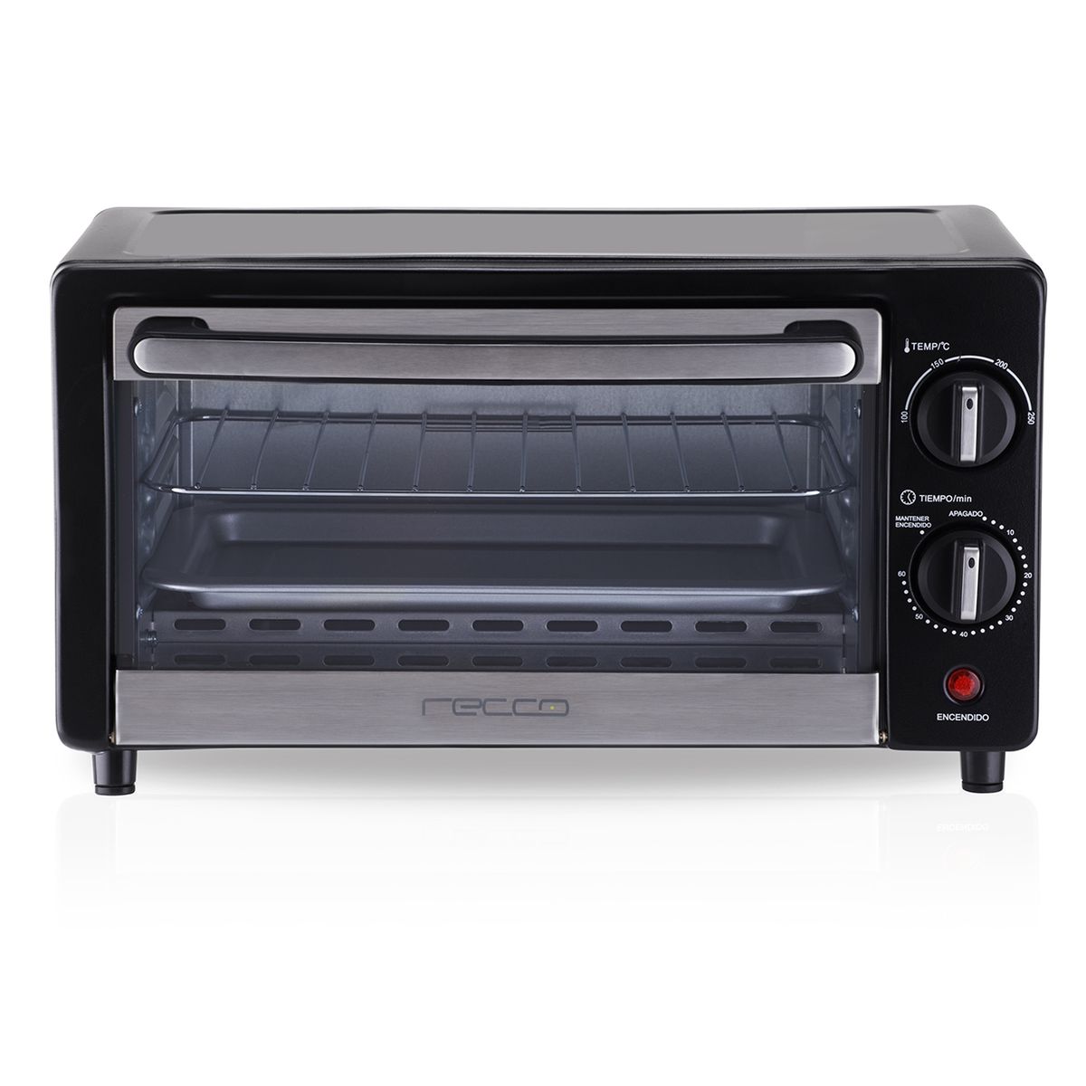 RECCO - Horno Eléctrico Recco 10 Litros con Temporizador Negro