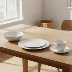 MICA - Juego De Vajilla Basic Redondo Porcelana 30 Piezas