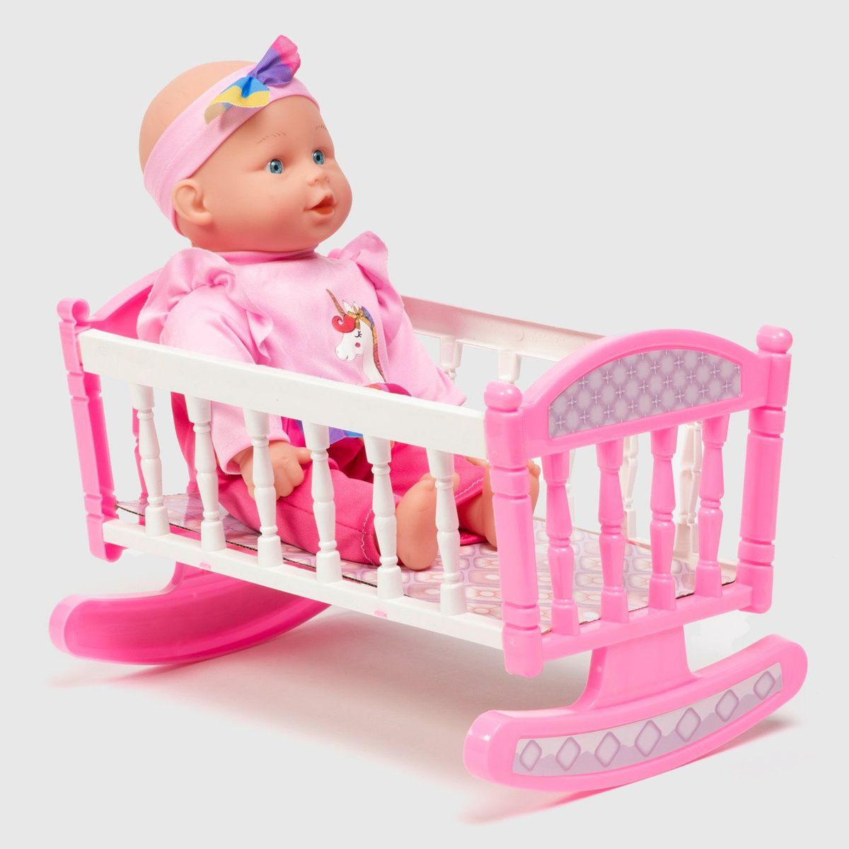 UNEEDA - Muñeca Con Cuna + Coche + Silla Uneeda