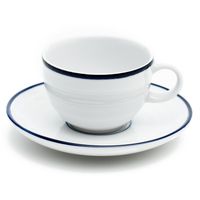 Taza De Té 11Cm + Plato 12Cm Porcelana Roulette Loza