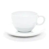 Taza De Té + Plato Porcelana Roulette White Loza