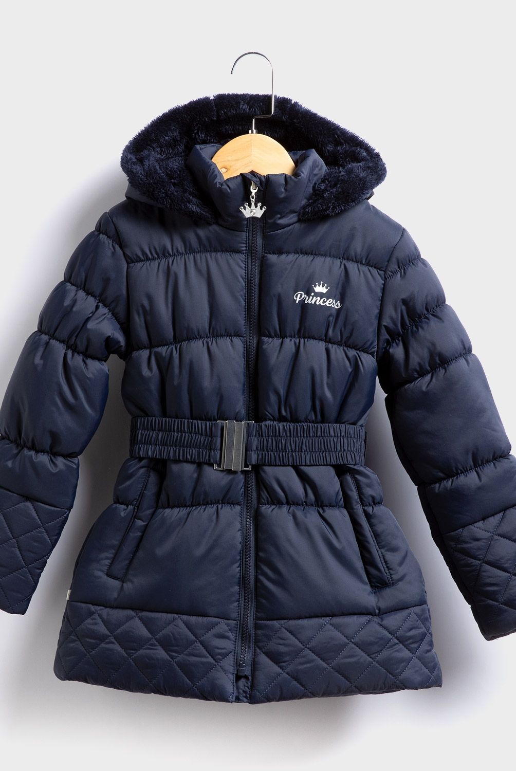 PRINCESAS - Princesa Parka Escolar, 100 Nylon, Cuerpo y Nbsp; Gorro Nbsp; Interior Polar Fleece , Incluye Cinturon, 2 Bolsillos Al Costado, Incluye Etiqueta de Nombre