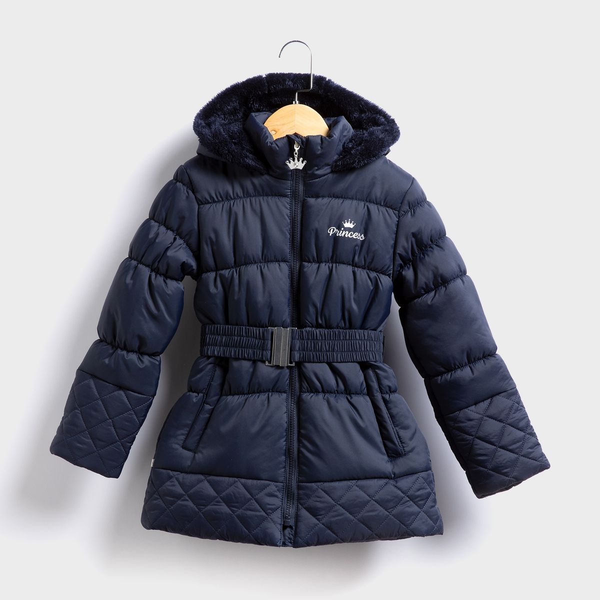 PRINCESAS - Princesa Parka Escolar, 100 Nylon, Cuerpo y Nbsp; Gorro Nbsp; Interior Polar Fleece , Incluye Cinturon, 2 Bolsillos Al Costado, Incluye Etiqueta de Nombre