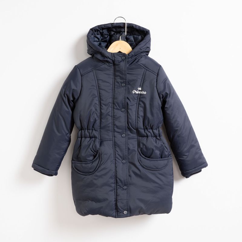 PRINCESAS - Princesa Parka Escolar Larga, 100% Nylon, Cuerpo Y Gorro Interior Polar Fleece ,Cintura Elasticada , Doble Puño, 2 Bolsillos Al Costado, 1 Bolsillo Interior, Incluye Etiqueta De Nombre
