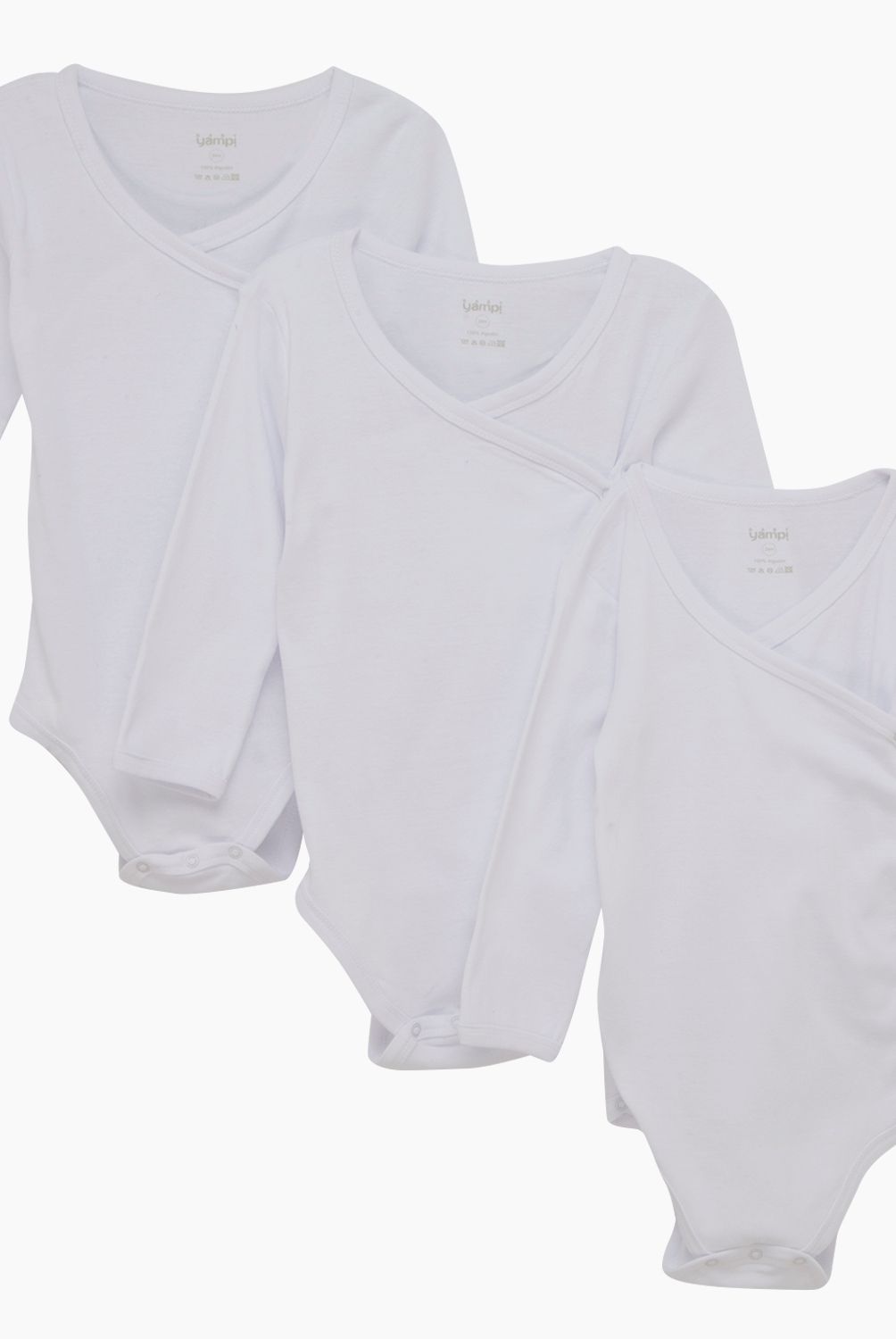 YAMP - Body Blaco Pack De 3 Unidades Bebé Unisex