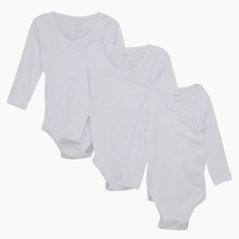 YAMP - Body Blaco Pack De 3 Unidades Bebé Unisex