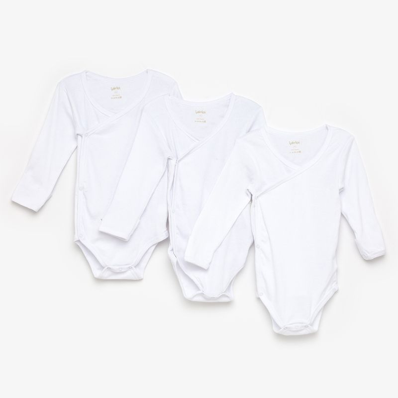 YAMP - Body Blaco Pack De 3 Unidades Bebé Unisex