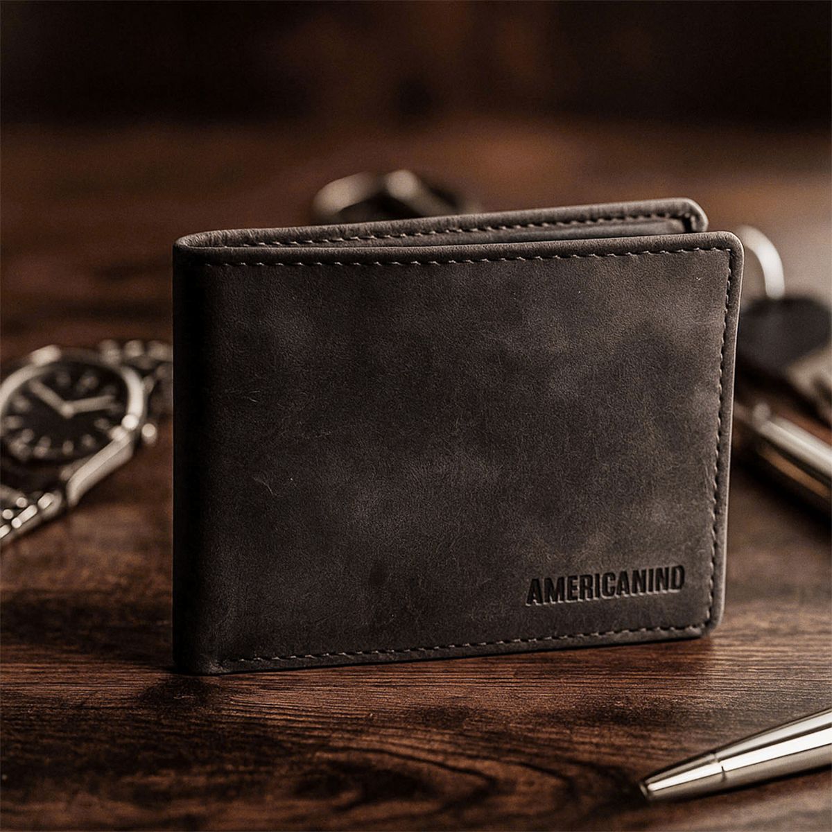 AMERICANINO - Billetera de Cuero Hombre Americanino