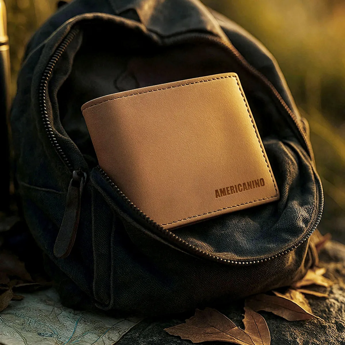 AMERICANINO - Billetera de Cuero Hombre Americanino