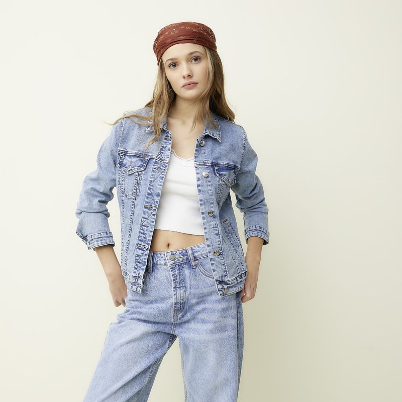SYBILLA - Chaqueta Jeans Mujer Sybilla Algodón Manga Larga