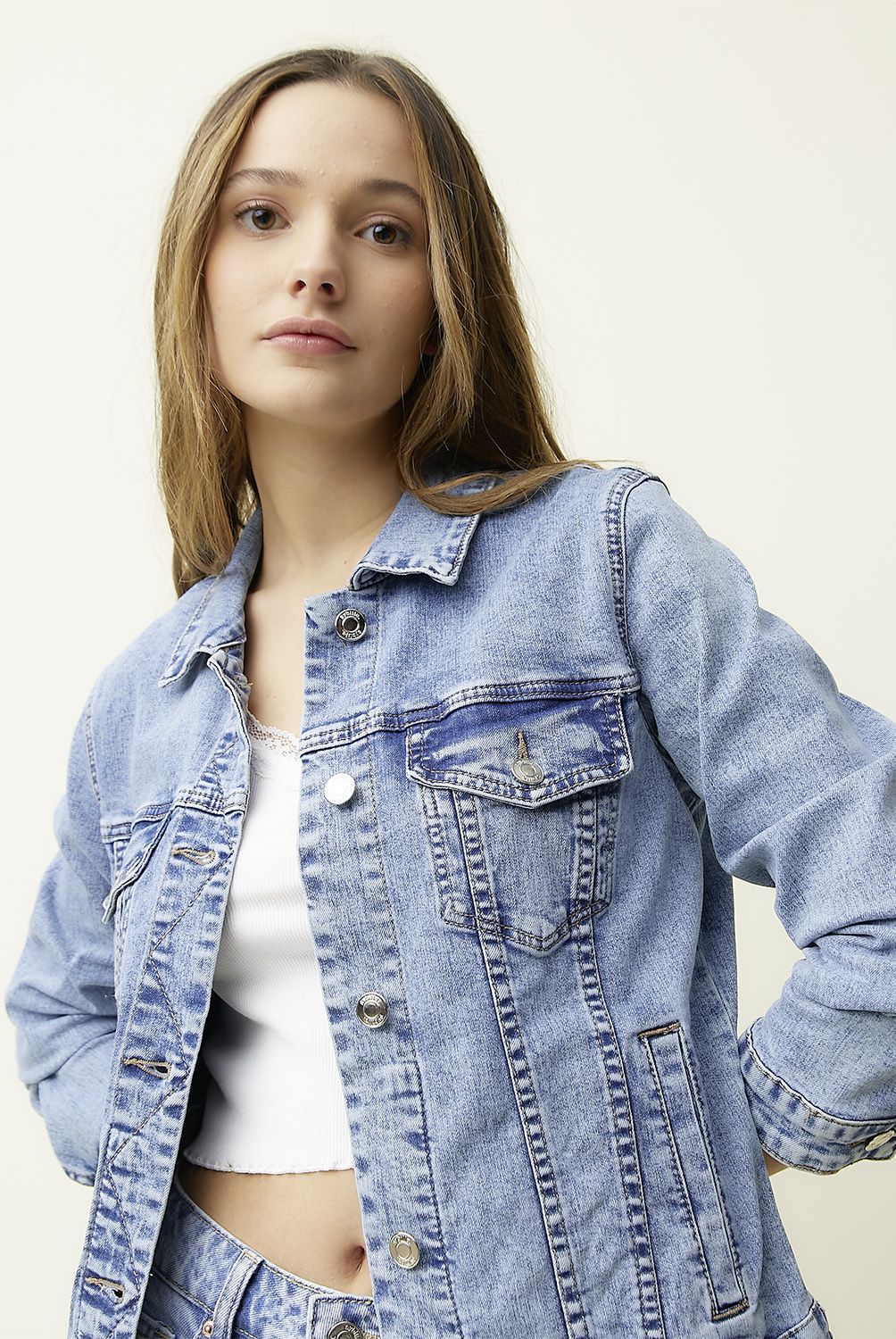 SYBILLA - Chaqueta Jeans Mujer Sybilla Algodón Manga Larga