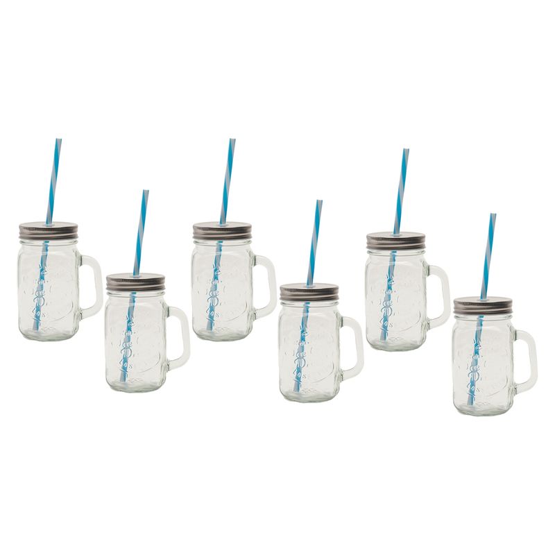 MICA - Set 6 Vasos Vidrio 400 ml Jars Mica