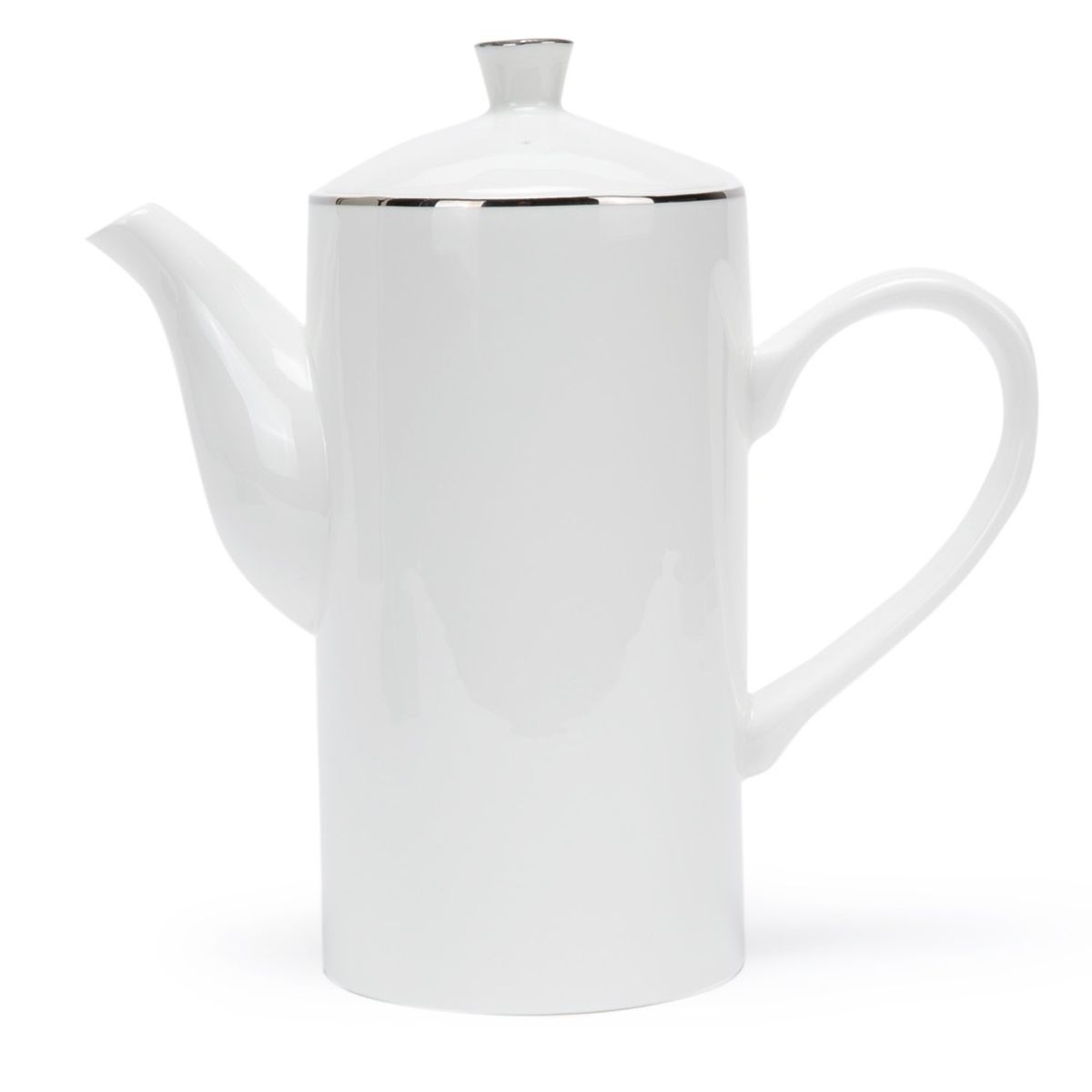 FLORENCIA - Tetera Florencia Silver Porcelana Blanca Redonda