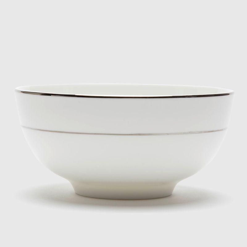 FLORENCIA - Bowl Florencia Porcelana 15 Cm Blanco Con Borde Plateado