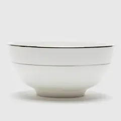 FLORENCIA - Bowl Porcelana 15 cm Blanco con Borde Plateado