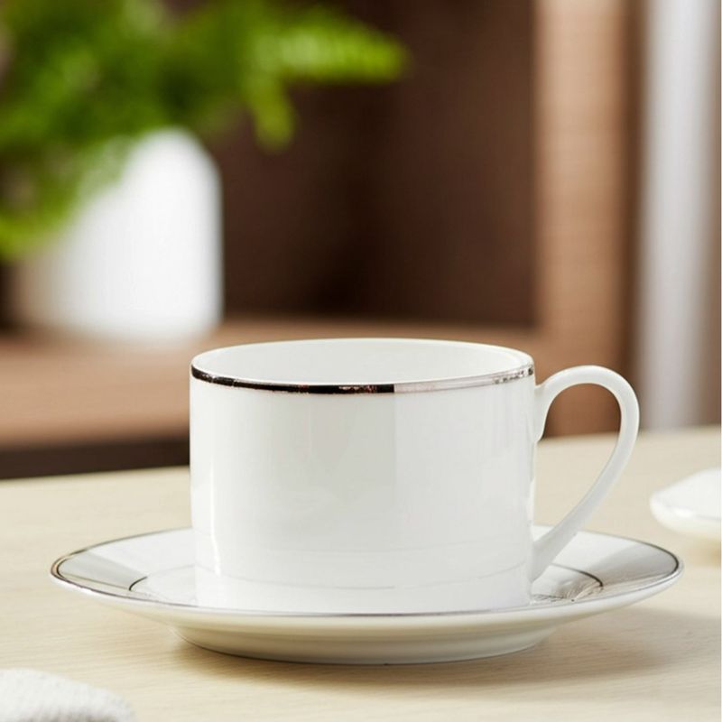 FLORENCIA - Taza de Té con Plato Florencia Porcelana Blanca