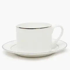 FLORENCIA - Taza de Té con Plato Porcelana Blanca