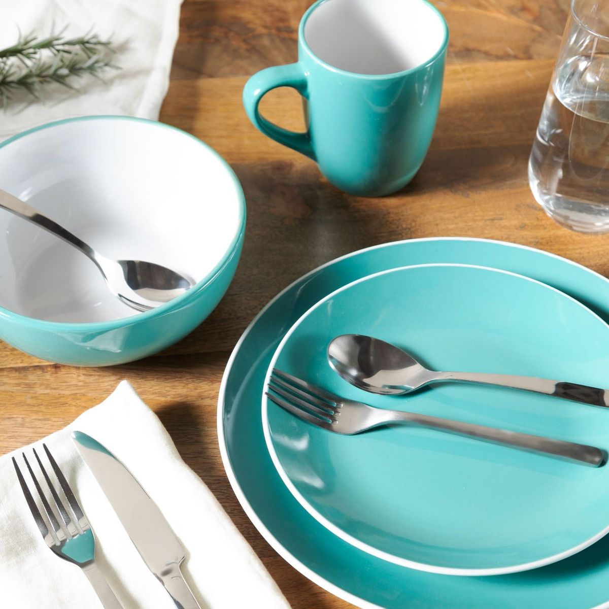 MICA - Juego De Loza Two Tones Cerámica 24 Piezas Color Play Mica