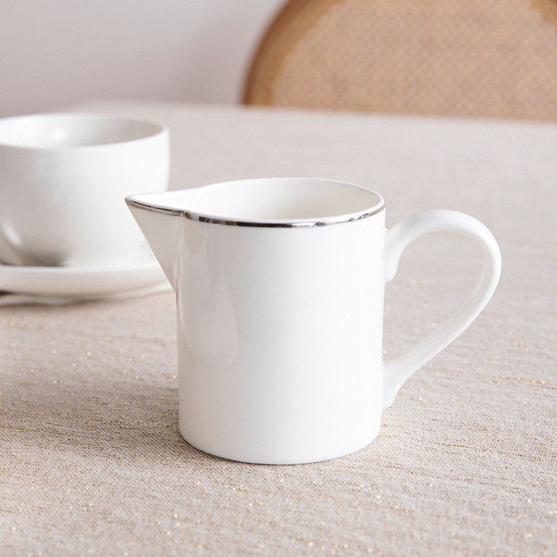 FLORENCIA - Cremero Florencia Silver Porcelana Blanca 270Ml