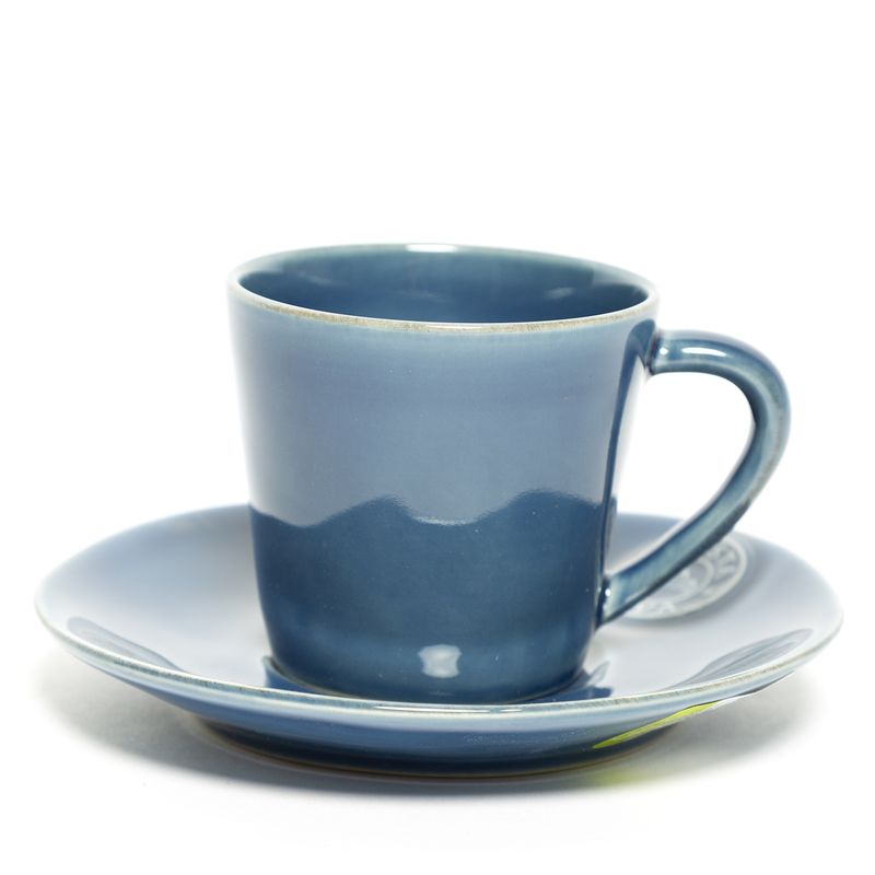 COSTA NOVA - Taza de Té más Plato Azul Costa Nova