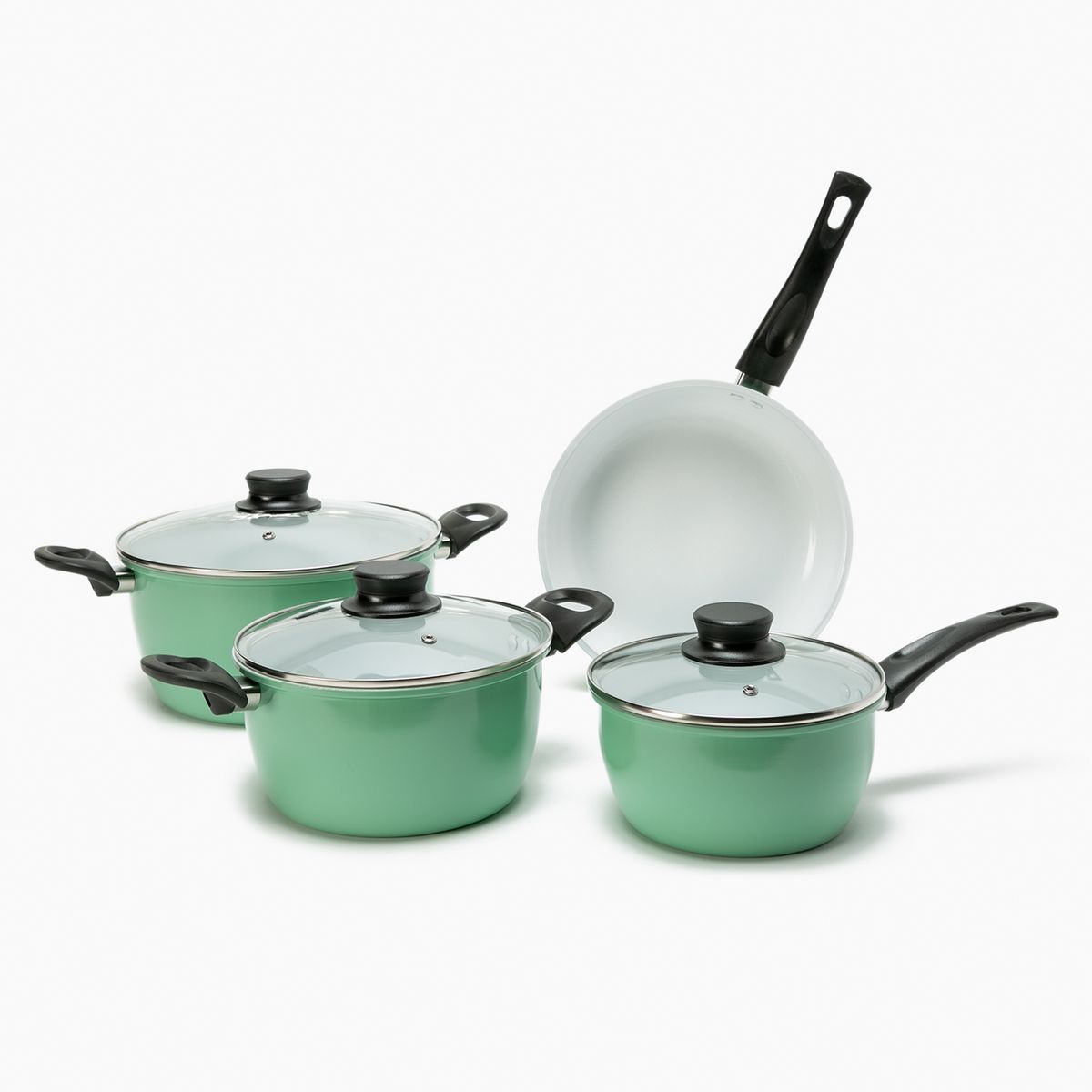 MICA - Batería De Cocina Aluminio Bottura Menta 7 Piezas